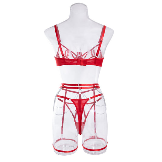 Wholesale Valentines Underwear Set with Red Lips Design Back View